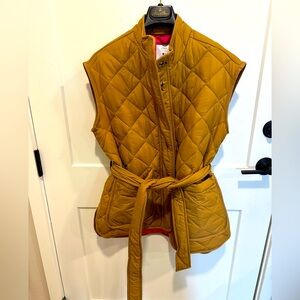 Quilted Tan Sleeveless Jacket